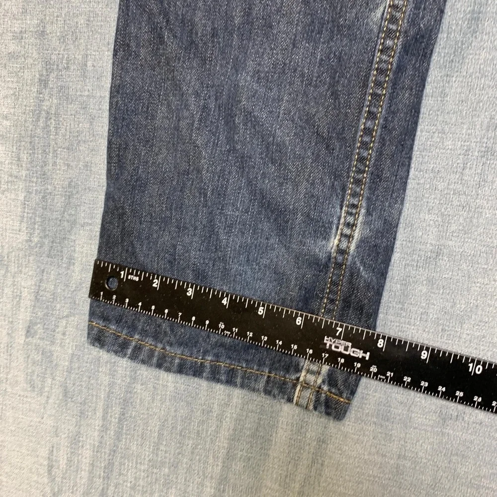 Levi's 514 Jeans Mens 30x30 Blue Denim Distressed Dark Wash Straight Fit Cozy